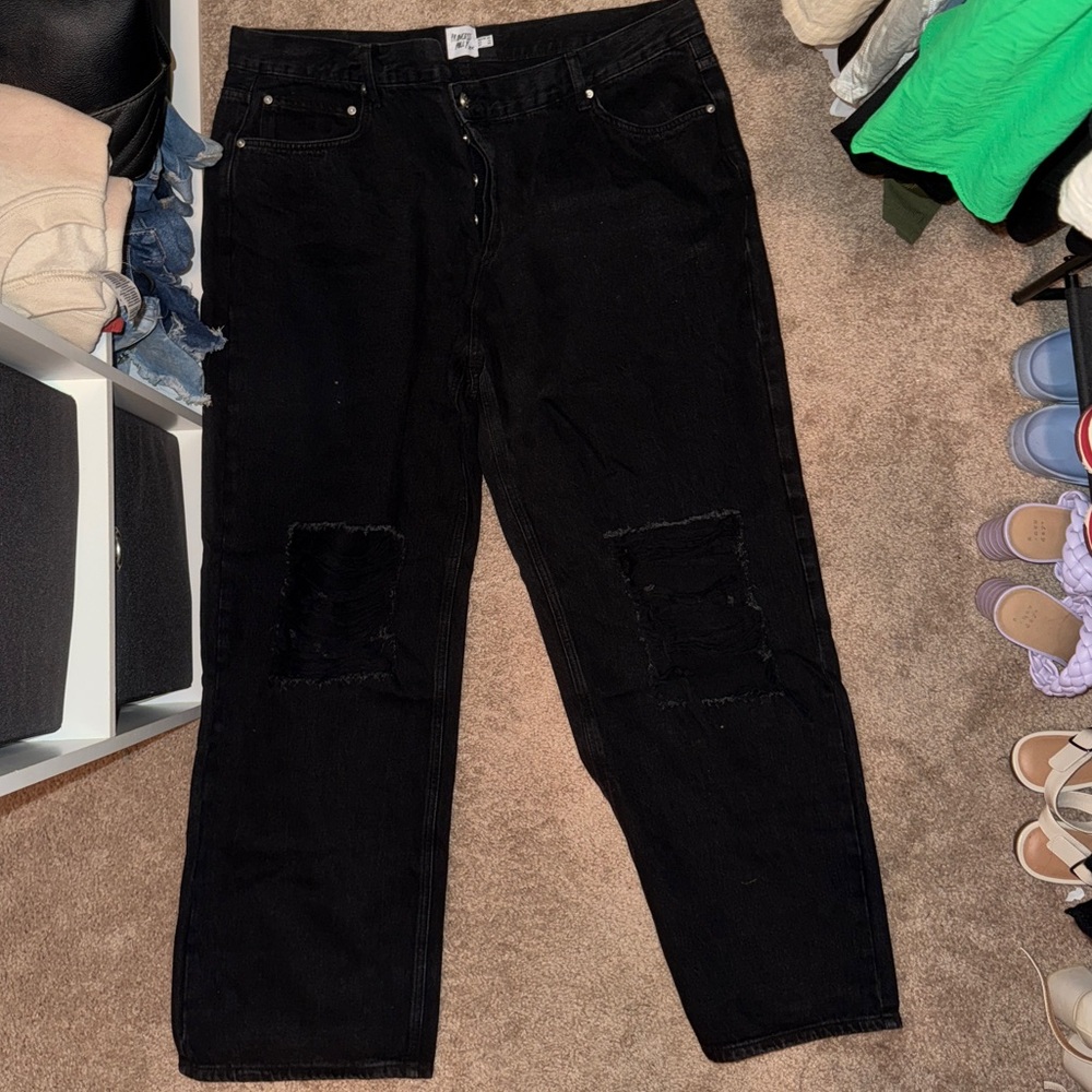 Princess Polly Black Distressed Women's Jeans